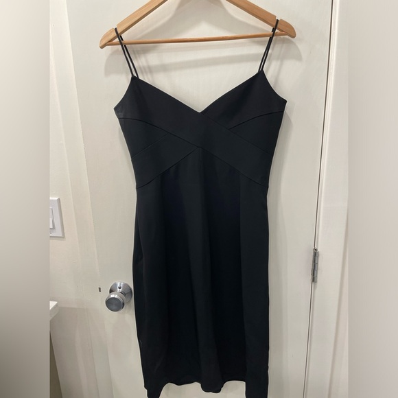 Armani Collezioni black silk blend vintage spaghetti strap body con dress - Picture 2 of 6